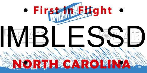 IMBLESSD North Carolina License Plate