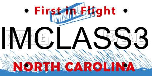 IMCLASS3 North Carolina License Plate