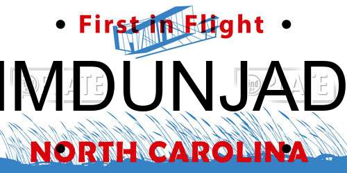IMDUNJAD North Carolina License Plate