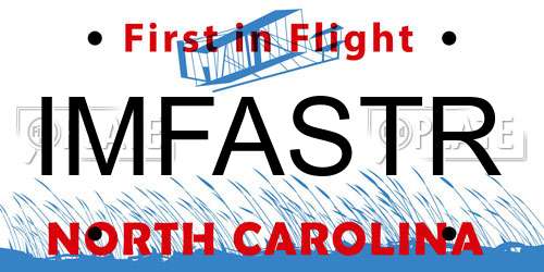 IMFASTR North Carolina License Plate