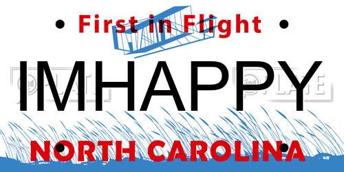 IMHAPPY North Carolina License Plate
