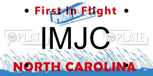 IMJC North Carolina License Plate