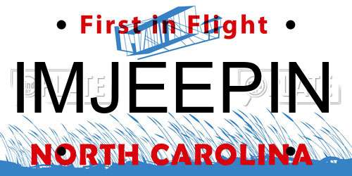 IMJEEPIN North Carolina License Plate