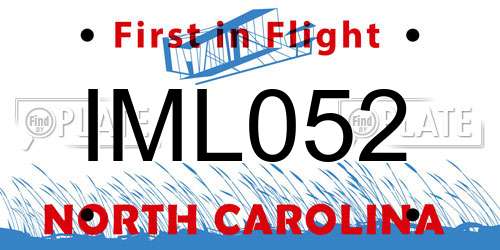 IML052 North Carolina License Plate