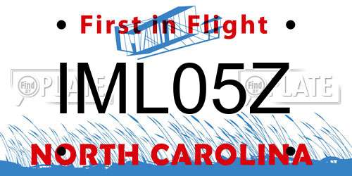 IML05Z North Carolina License Plate