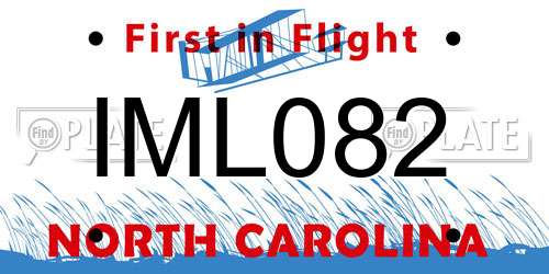 IML082 North Carolina License Plate