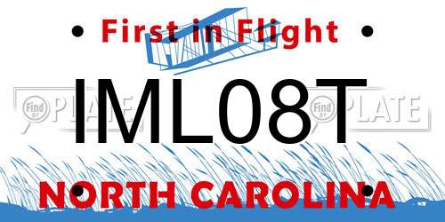 IML08T North Carolina License Plate