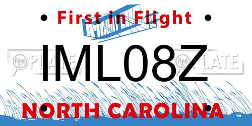 IML08Z North Carolina License Plate