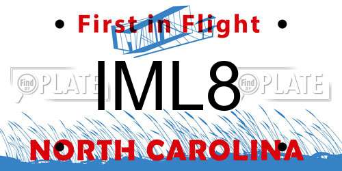 IML8 North Carolina License Plate
