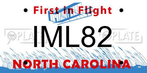 IML82 North Carolina License Plate