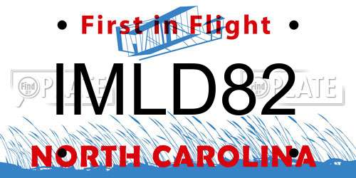 IMLD82 North Carolina License Plate