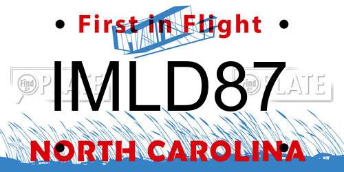IMLD87 North Carolina License Plate