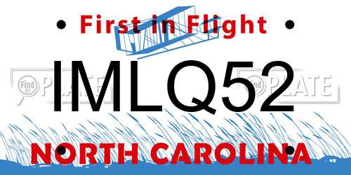 IMLQ52 North Carolina License Plate