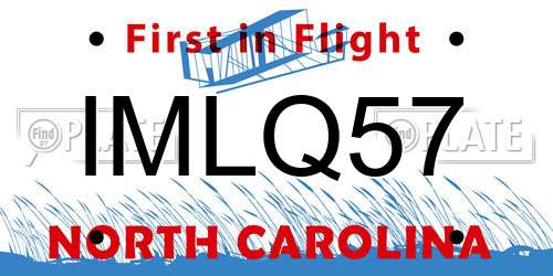 IMLQ57 North Carolina License Plate