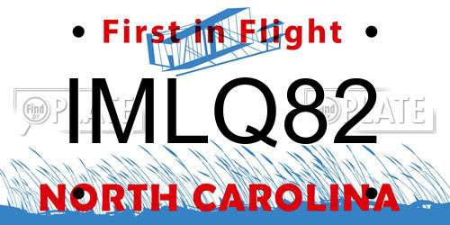 IMLQ82 North Carolina License Plate