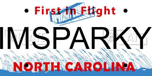 IMSPARKY North Carolina License Plate