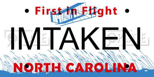 IMTAKEN North Carolina License Plate