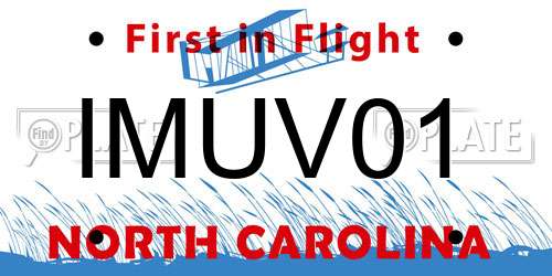 IMUV01 North Carolina License Plate