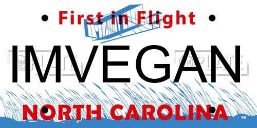 IMVEGAN North Carolina License Plate