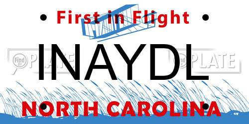 INAYDL North Carolina License Plate