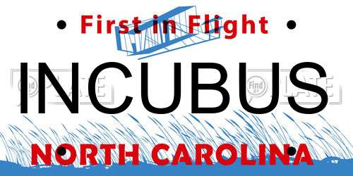 INCUBUS North Carolina License Plate