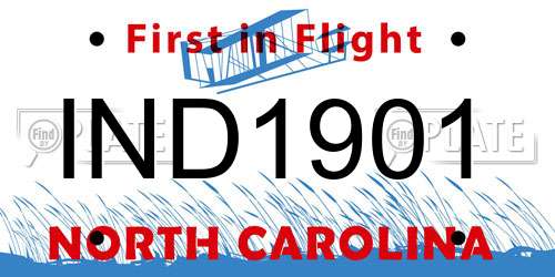 IND1901 North Carolina License Plate