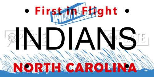 INDIANS North Carolina License Plate