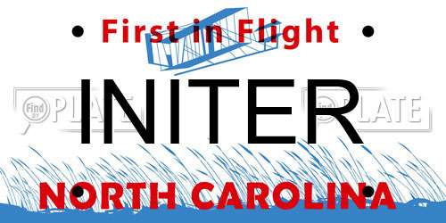 INITER North Carolina License Plate