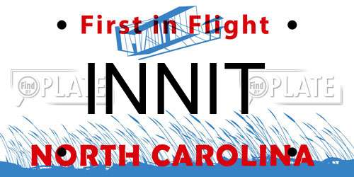 INNIT North Carolina License Plate