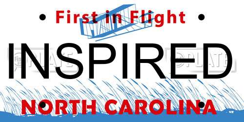 INSPIRED North Carolina License Plate