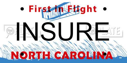 INSURE North Carolina License Plate