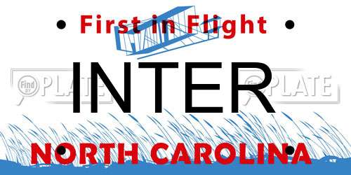 INTER North Carolina License Plate