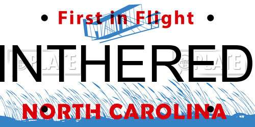 INTHERED North Carolina License Plate