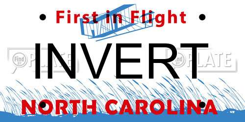 INVERT North Carolina License Plate