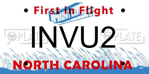 INVU2 North Carolina License Plate