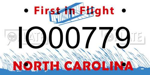 IO00779 North Carolina License Plate