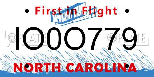 IO0O779 North Carolina License Plate