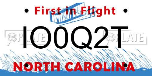 IO0Q2T North Carolina License Plate