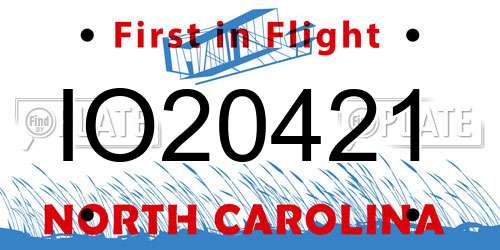 IO20421 North Carolina License Plate