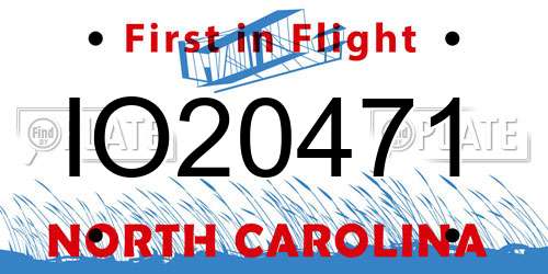 IO20471 North Carolina License Plate