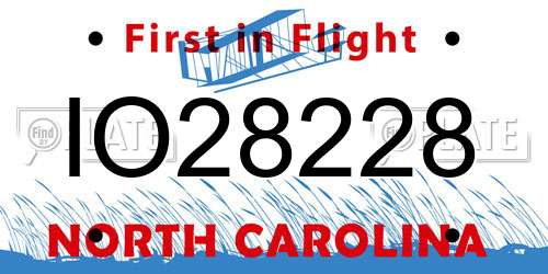 IO28228 North Carolina License Plate