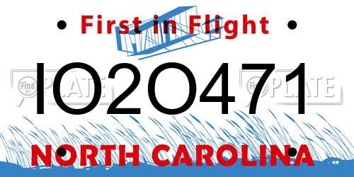 IO2O471 North Carolina License Plate