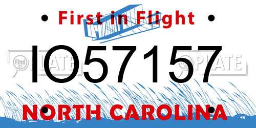 IO57157 North Carolina License Plate