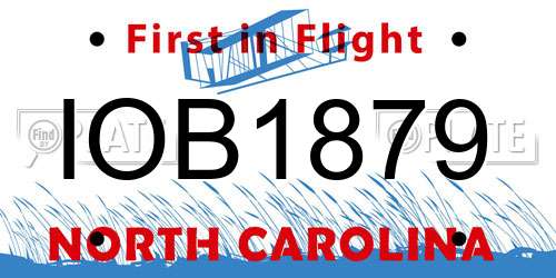 IOB1879 North Carolina License Plate