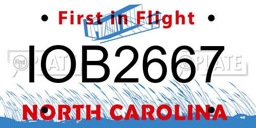 IOB2667 North Carolina License Plate