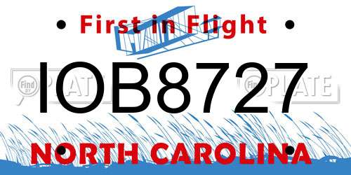 IOB8727 North Carolina License Plate