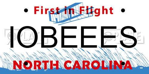 IOBEEES North Carolina License Plate