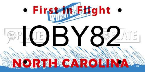 IOBY82 North Carolina License Plate
