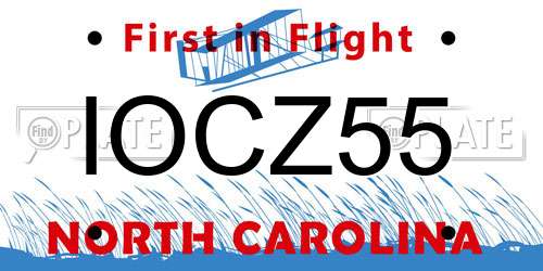 IOCZ55 North Carolina License Plate