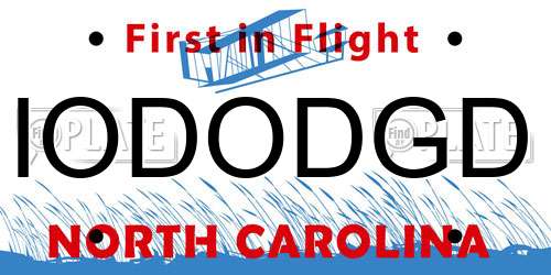IODODGD North Carolina License Plate